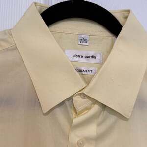 Pierre Cardin Regular Fit Yellow Long Sleeve Dress Shirt